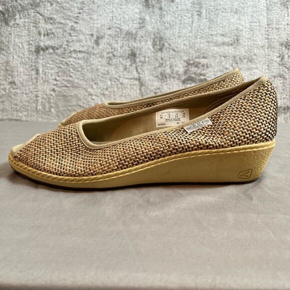KEEN Cortona Jute Peep Toe Wedge Heel Women’s Size 6‎ - Picture 5 of 7